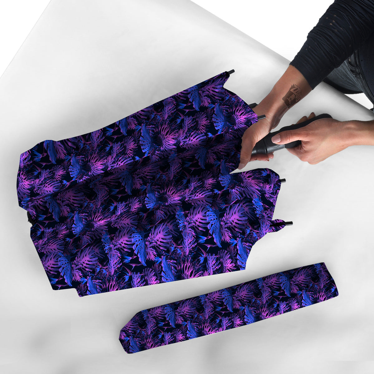Hawaiian Tropical Dark Purple Print Pattern Umbrella-grizzshop