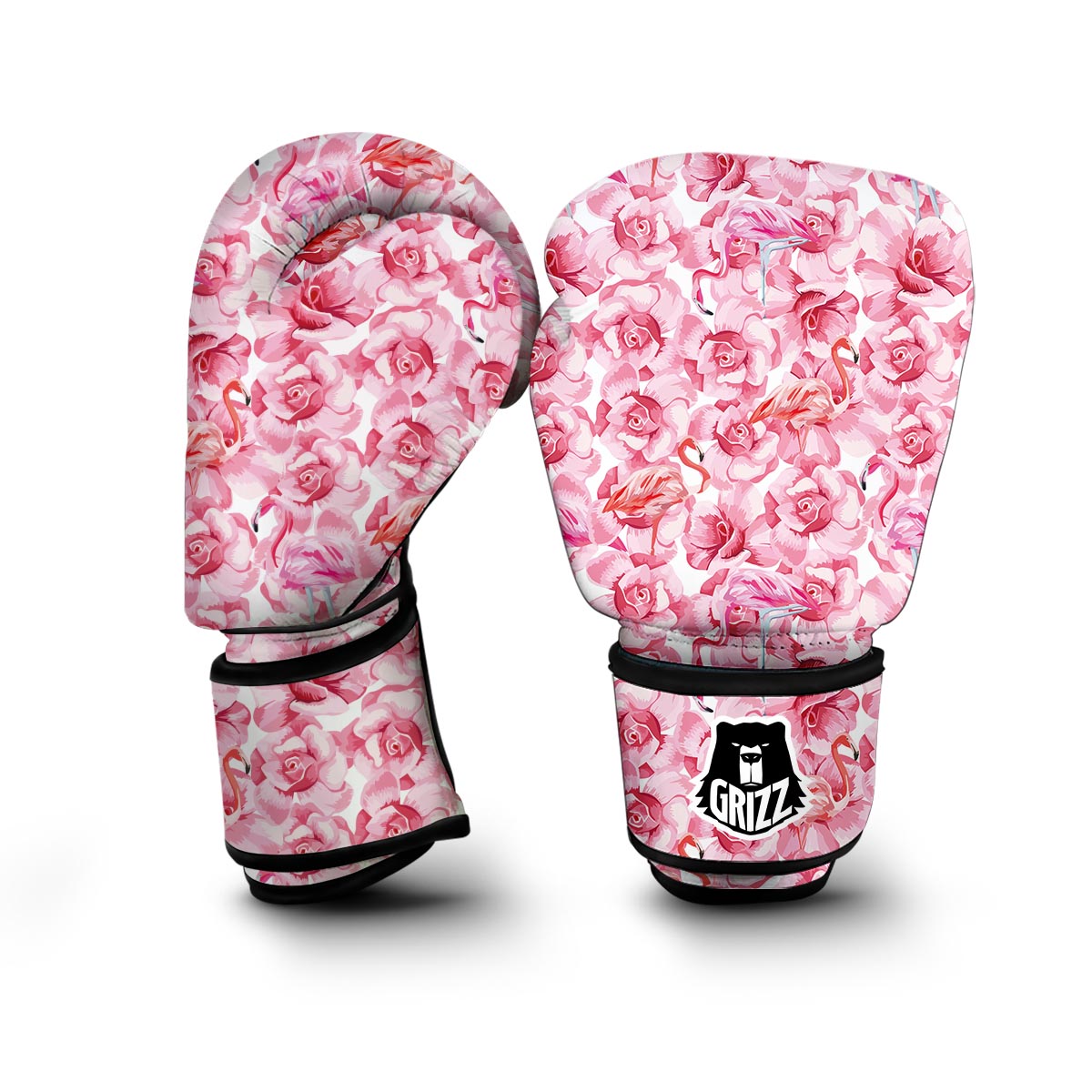 Hawaiian Tropical Flamingo Floral Pattern Print Boxing Gloves-grizzshop