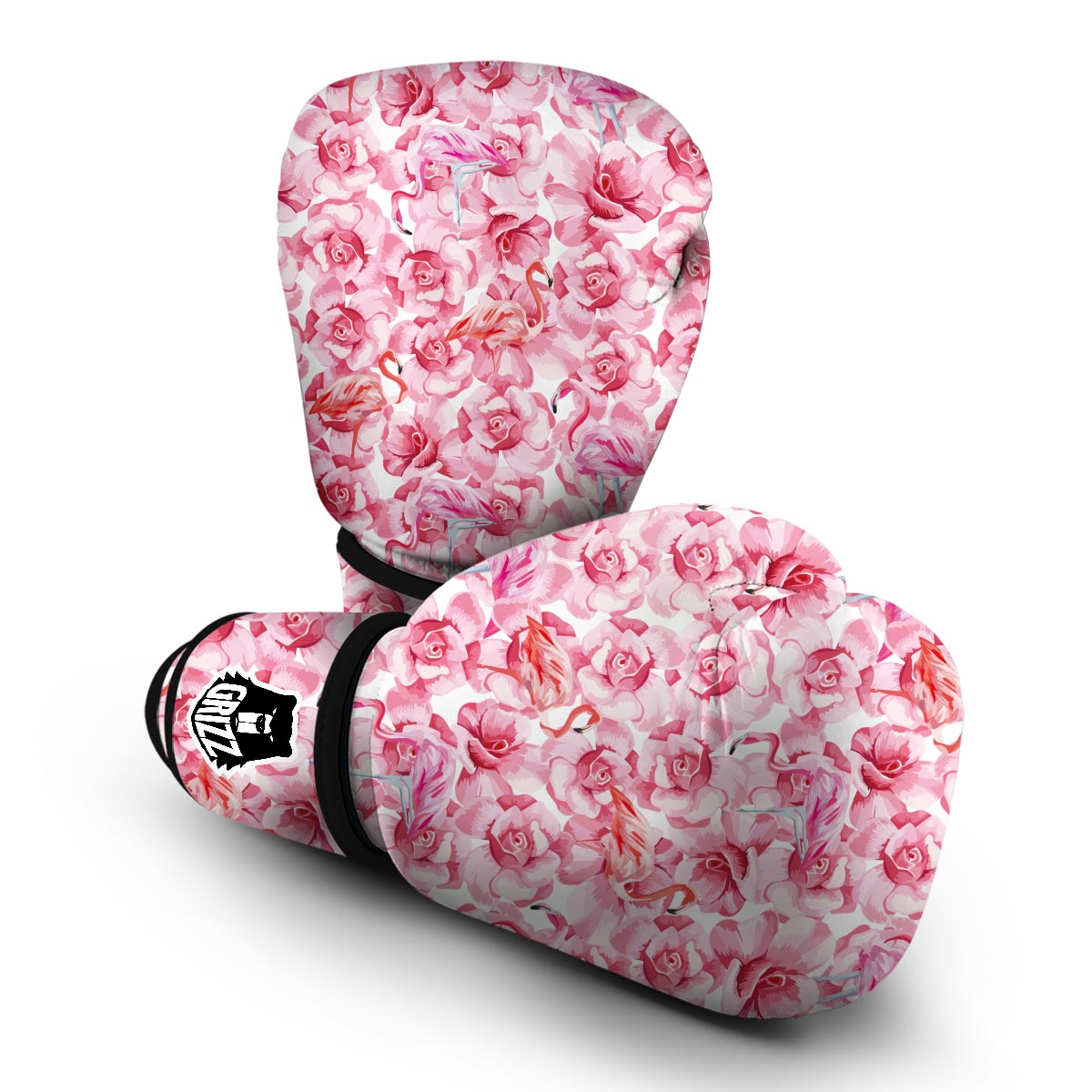 Hawaiian Tropical Flamingo Floral Pattern Print Boxing Gloves-grizzshop
