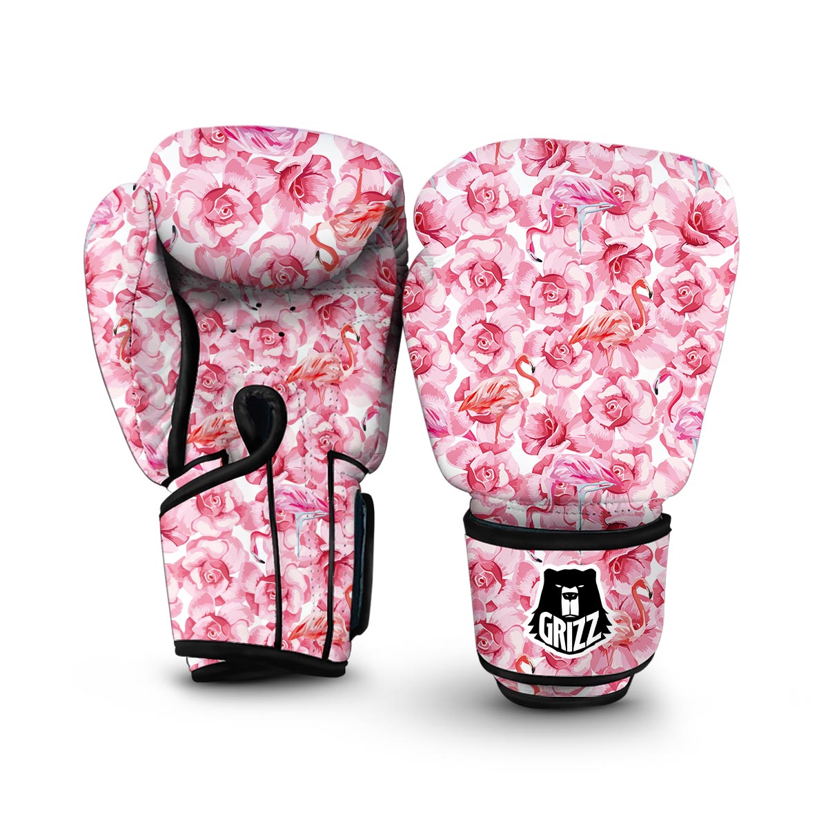 Hawaiian Tropical Flamingo Floral Pattern Print Boxing Gloves-grizzshop