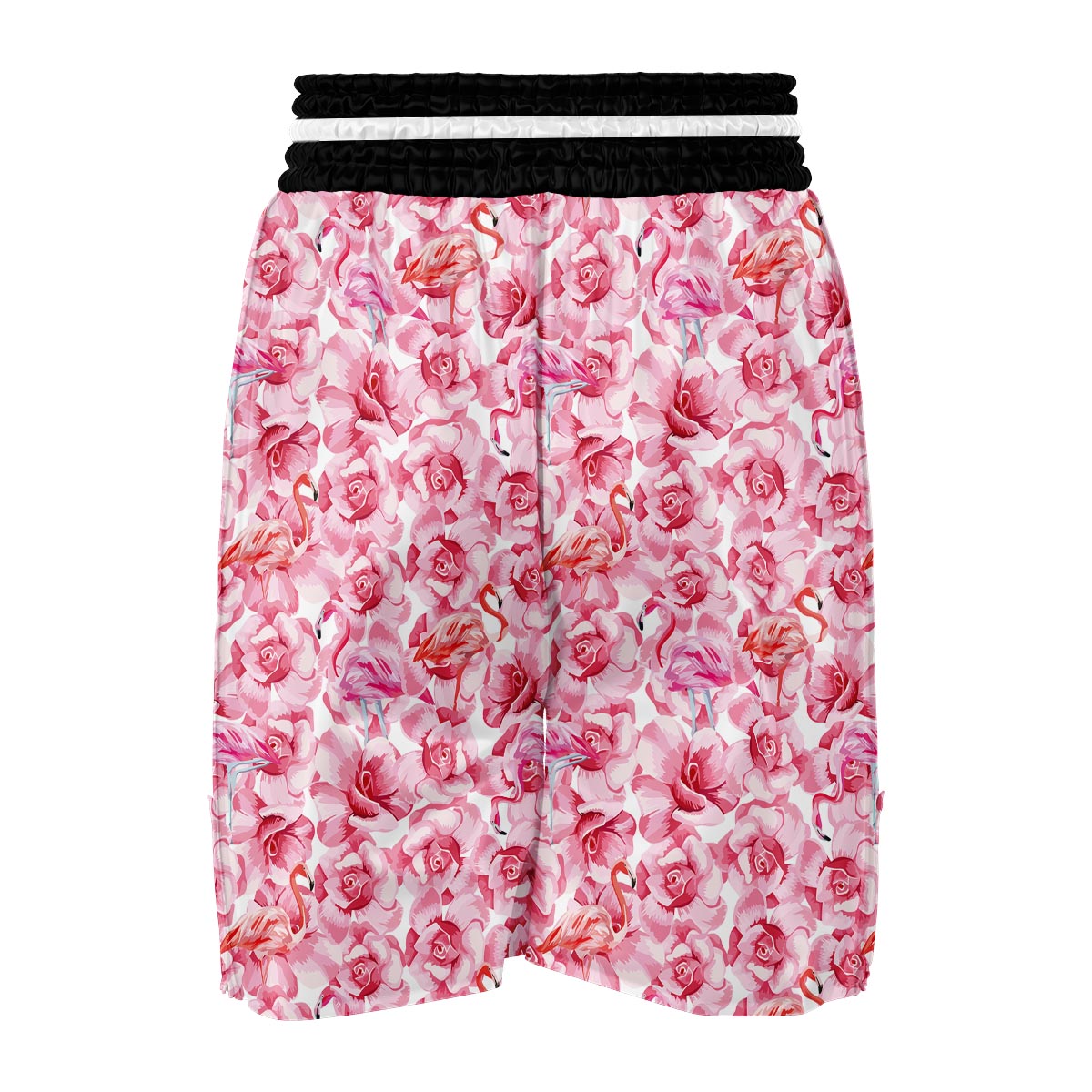 Hawaiian Tropical Flamingo Floral Pattern Print Boxing Shorts-grizzshop