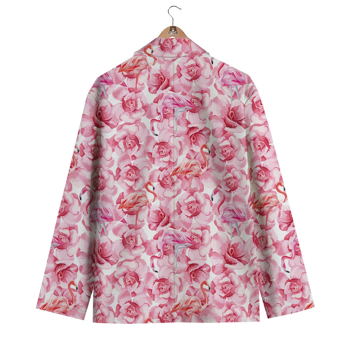 Hawaiian Tropical Flamingo Floral Pattern Print Men's Blazer-grizzshop