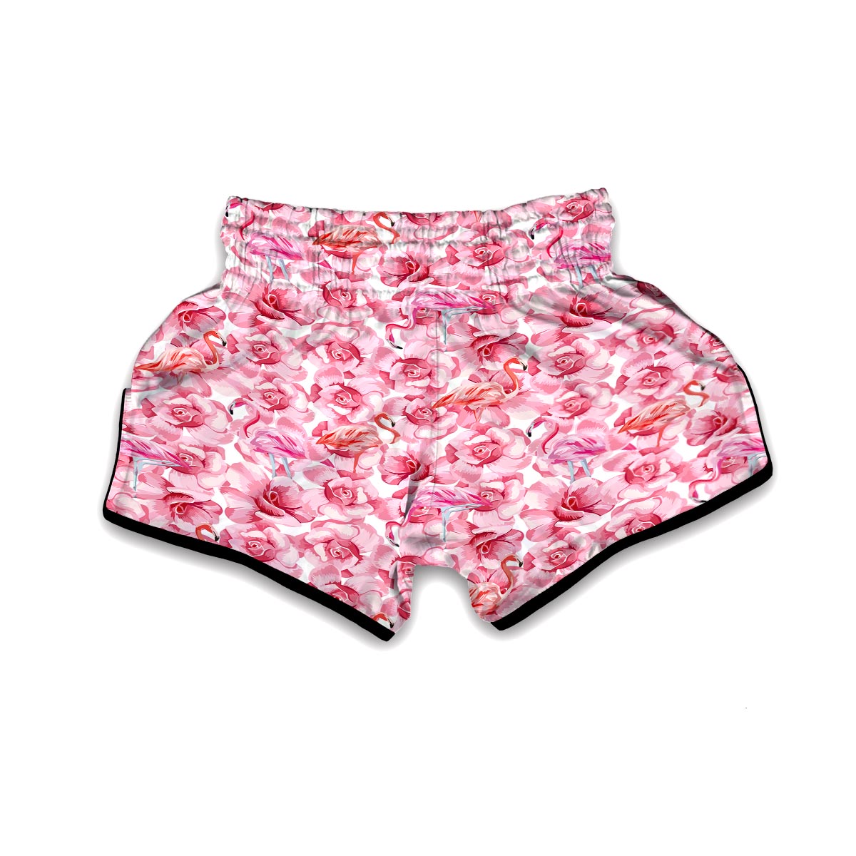 Hawaiian Tropical Flamingo Floral Pattern Print Muay Thai Boxing Shorts-grizzshop