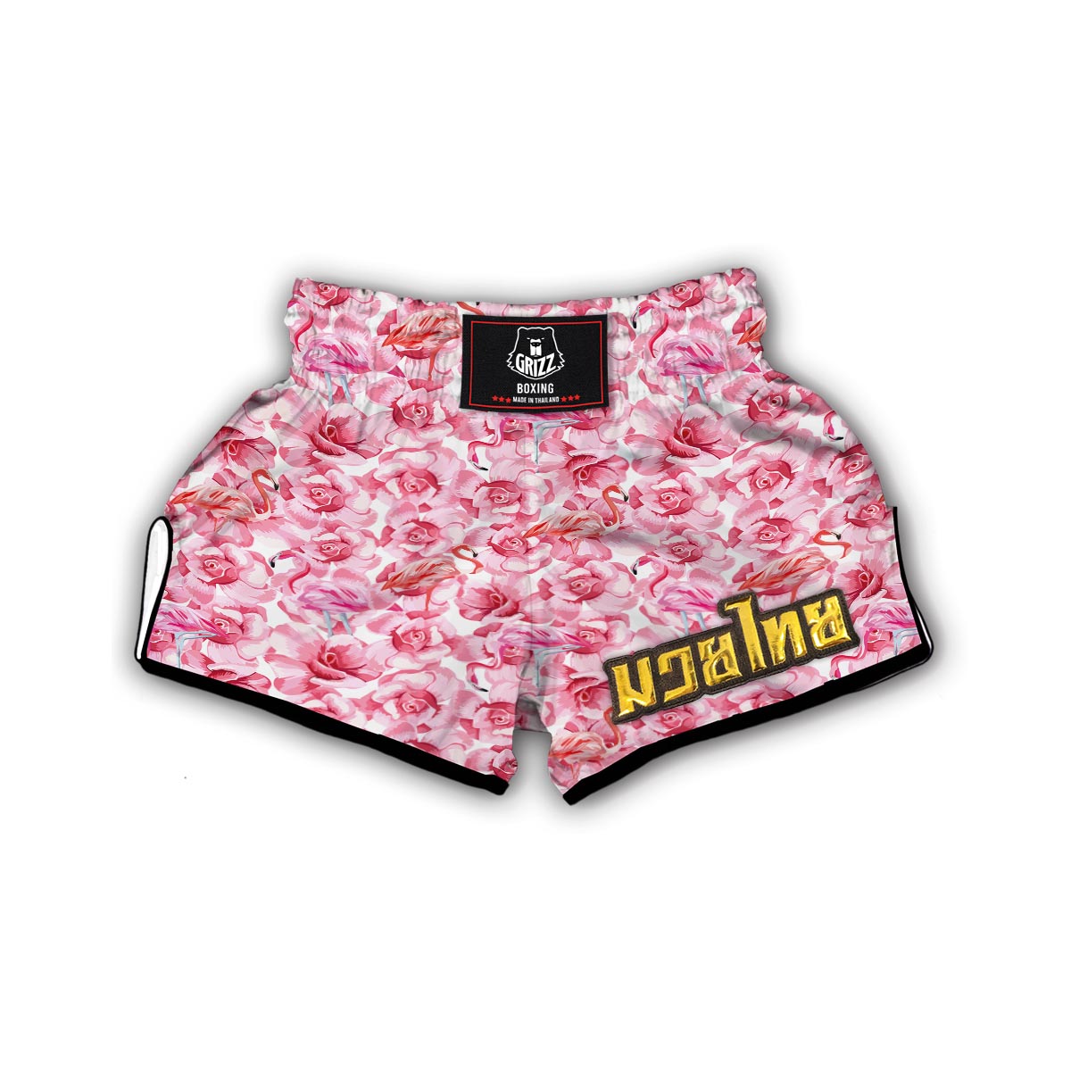 Hawaiian Tropical Flamingo Floral Pattern Print Muay Thai Boxing Shorts-grizzshop
