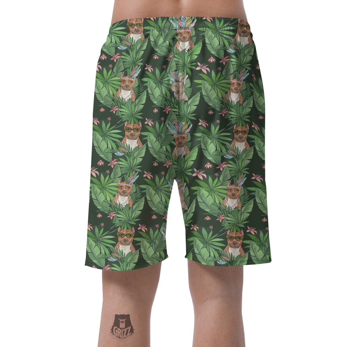 Hawaiian Tropical Pitbull Men's Shorts-grizzshop