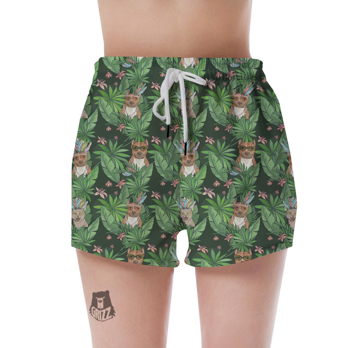 Hawaiian Tropical Pitbull Women's Shorts-grizzshop