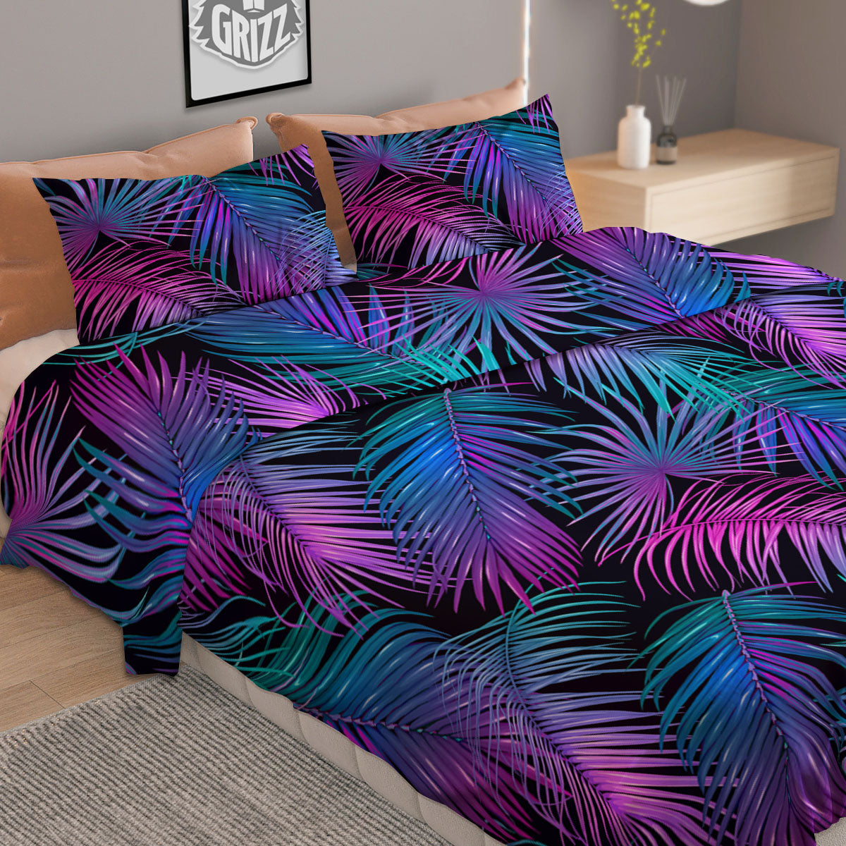 Hawaii Flowers Tropical Print Pattern Duvet Cover Bedding Set
