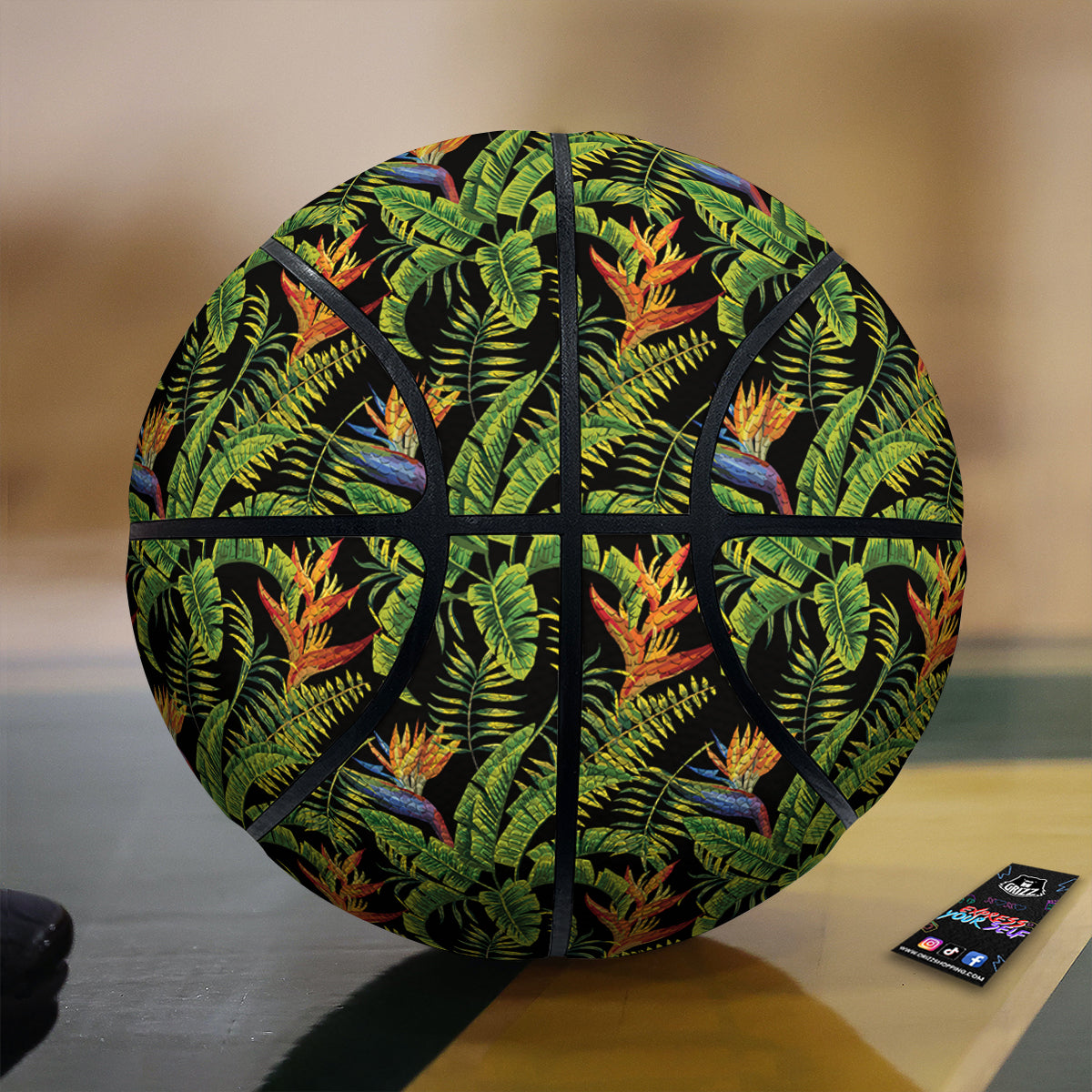 Hawaiian Banana Leaf Print Pattern Basketball
