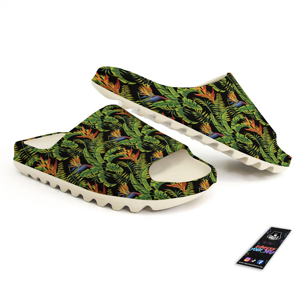 Hawaiian Banana Leaf Print Pattern Sandals-grizzshop