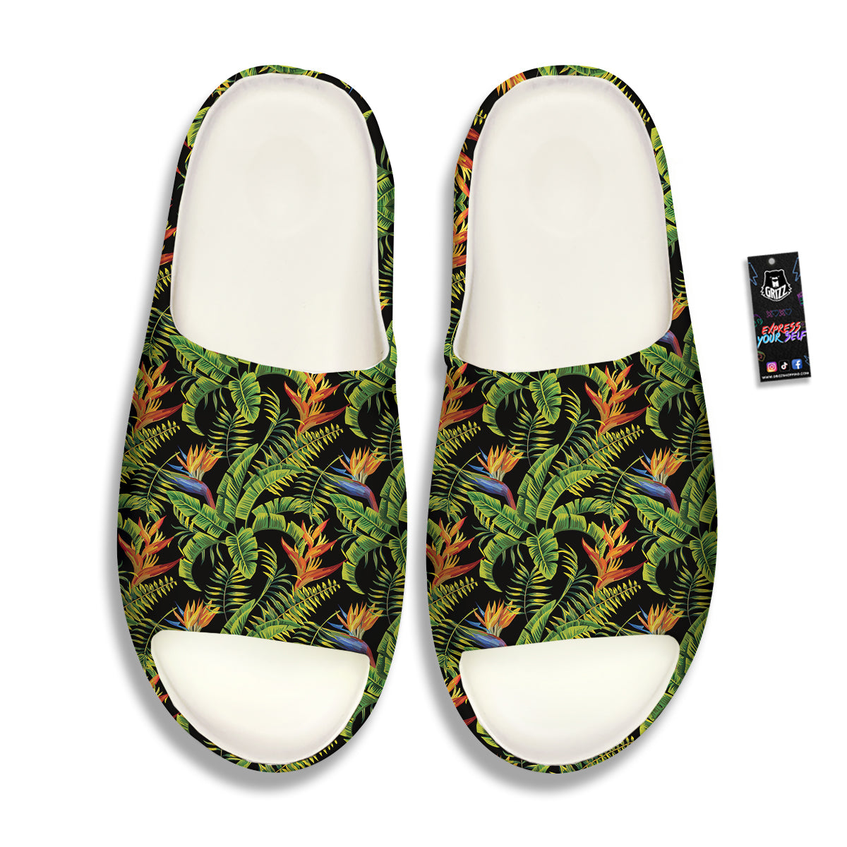 Hawaiian Banana Leaf Print Pattern Sandals-grizzshop