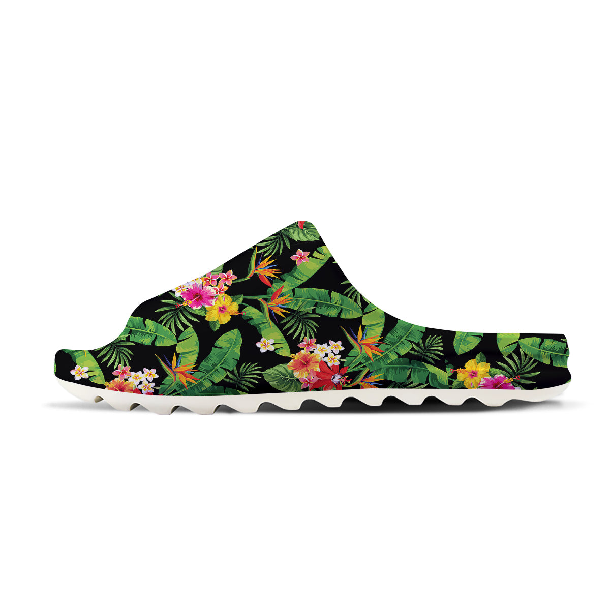Hawaiian Flower And Tropical Leaf Print Pattern Sandals-grizzshop
