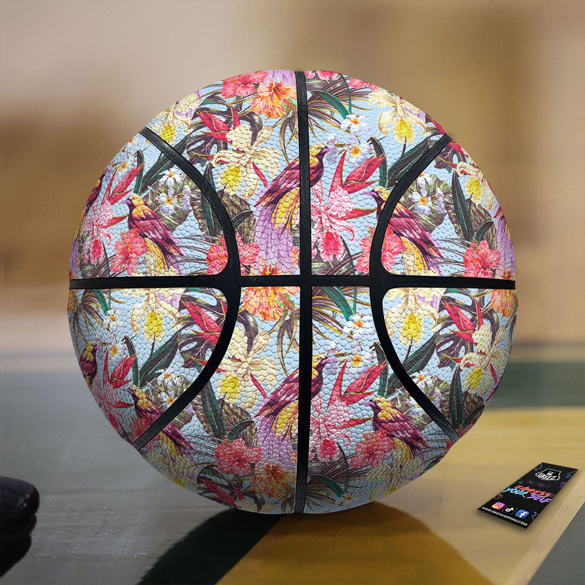 Hawaii Flowers Tropical Print Pattern Basketball