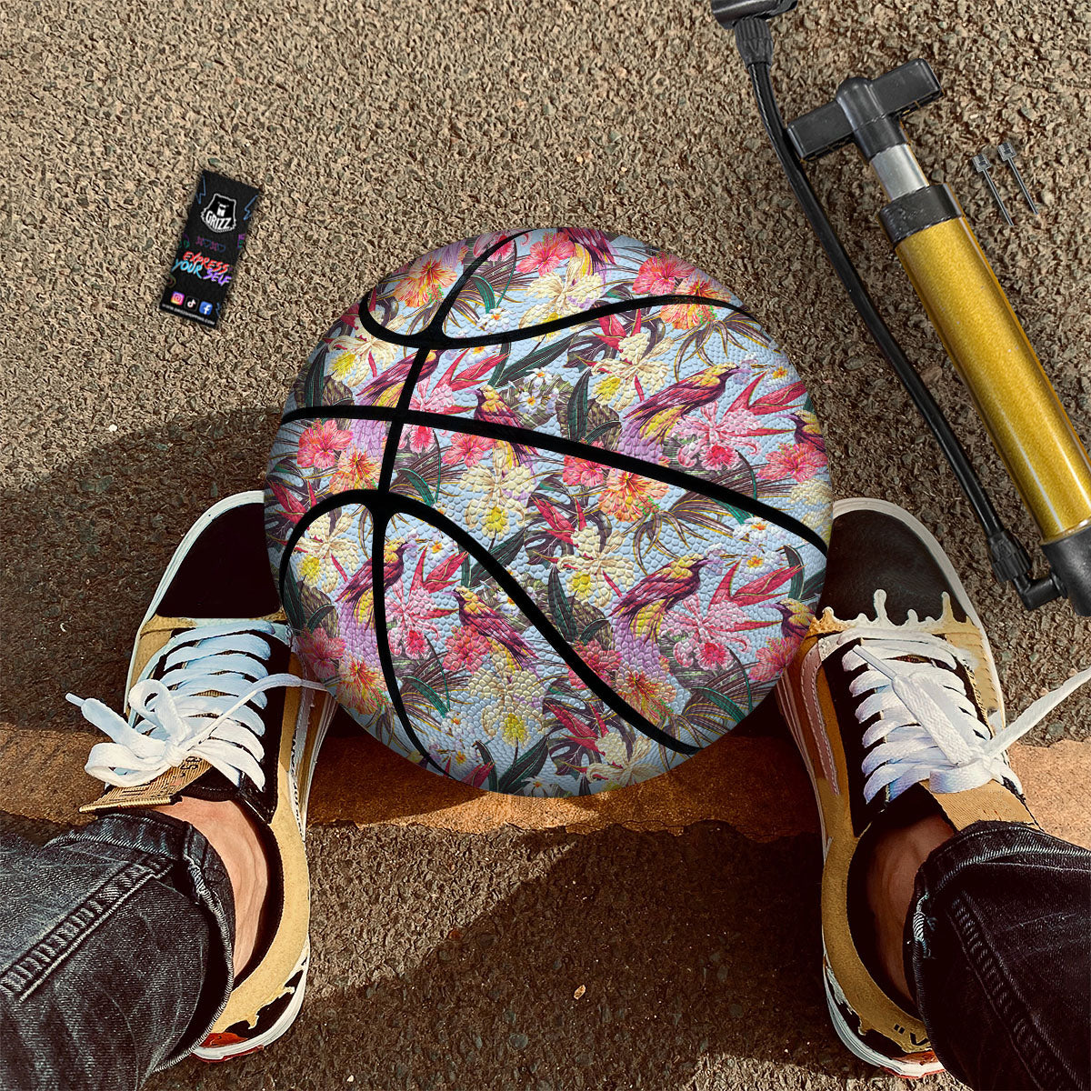 Hawaii Flowers Tropical Print Pattern Basketball