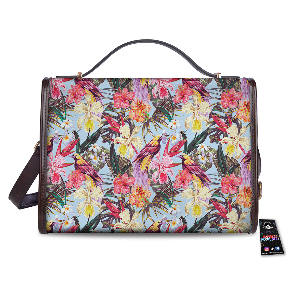 Hawaiian Pink Hibiscus Print Pattern Women's Satchel Bag
