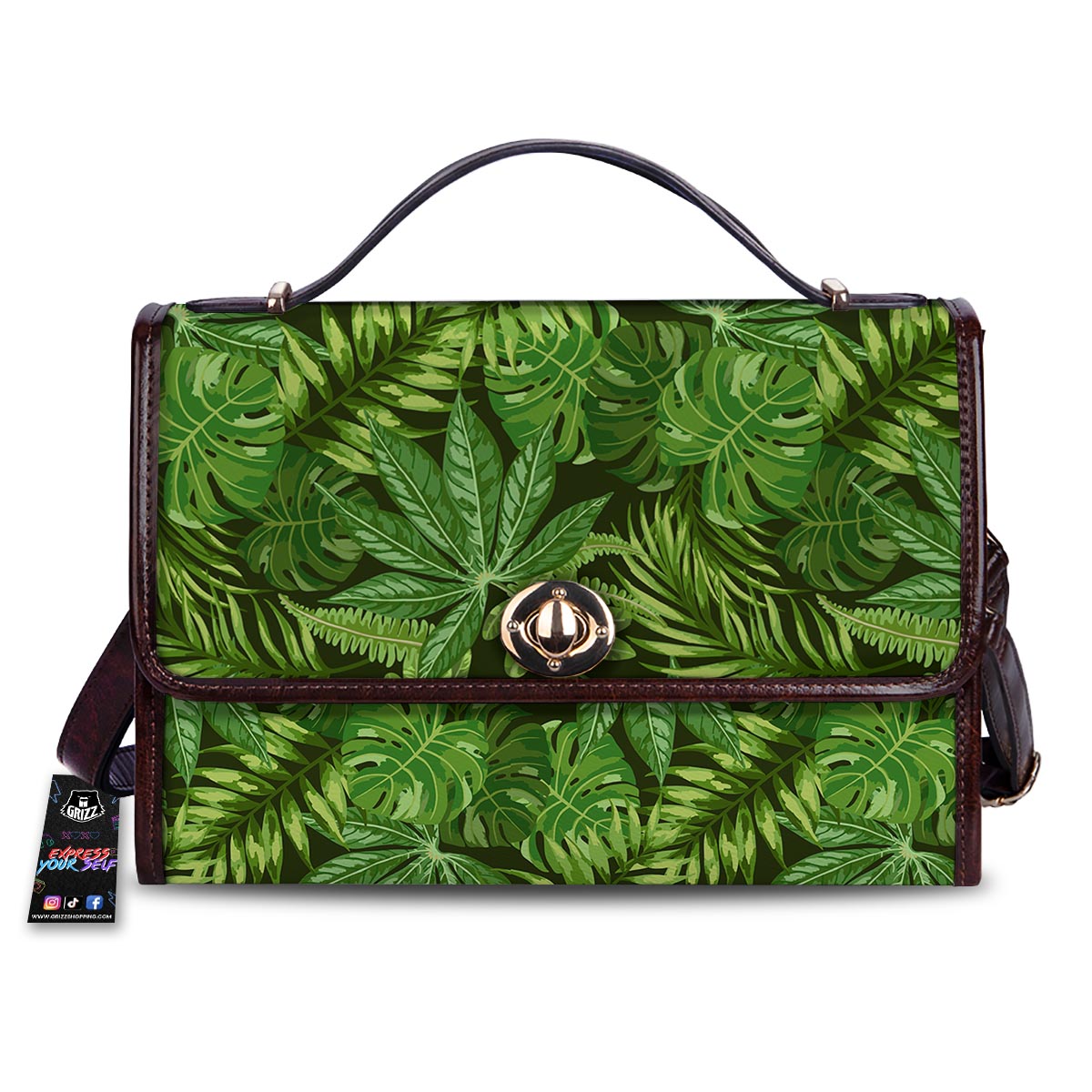 Hawaiian Summer Leaves Print Pattern Women's Satchel Bag