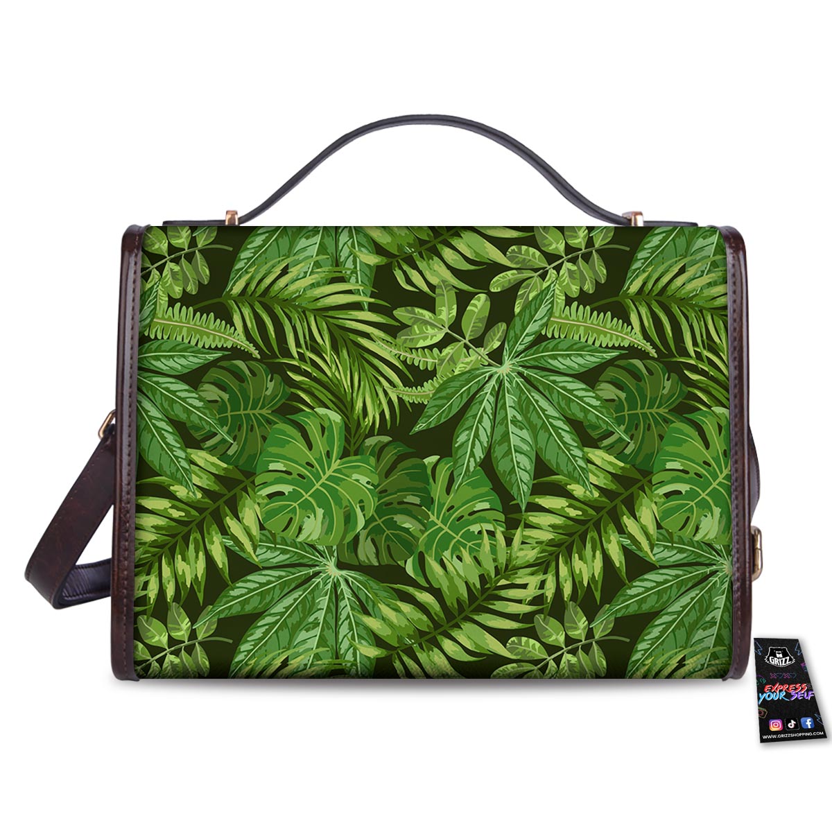 Hawaiian Summer Leaves Print Pattern Women's Satchel Bag
