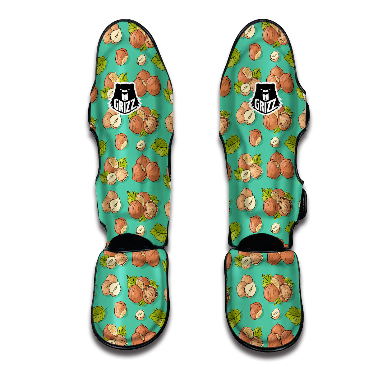 Hazelnuts Drawing Print Pattern Muay Thai Shin Guards-grizzshop