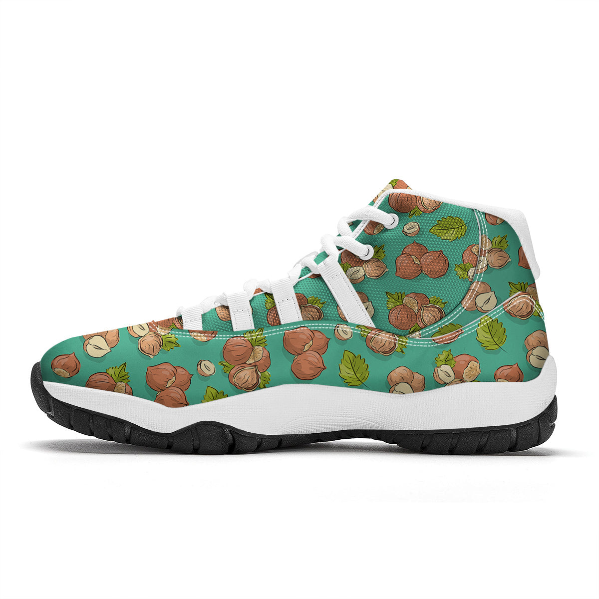 Hazelnuts Drawing Print Pattern White Bball Shoes-grizzshop