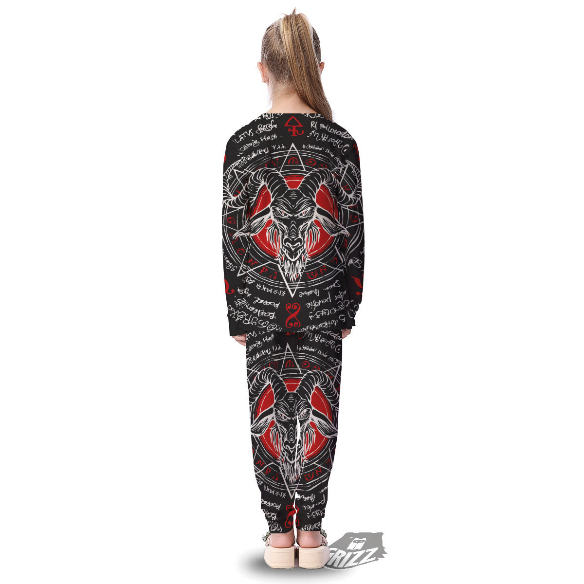 Head Of a Horned Goat Print Kid's Pajamas-grizzshop