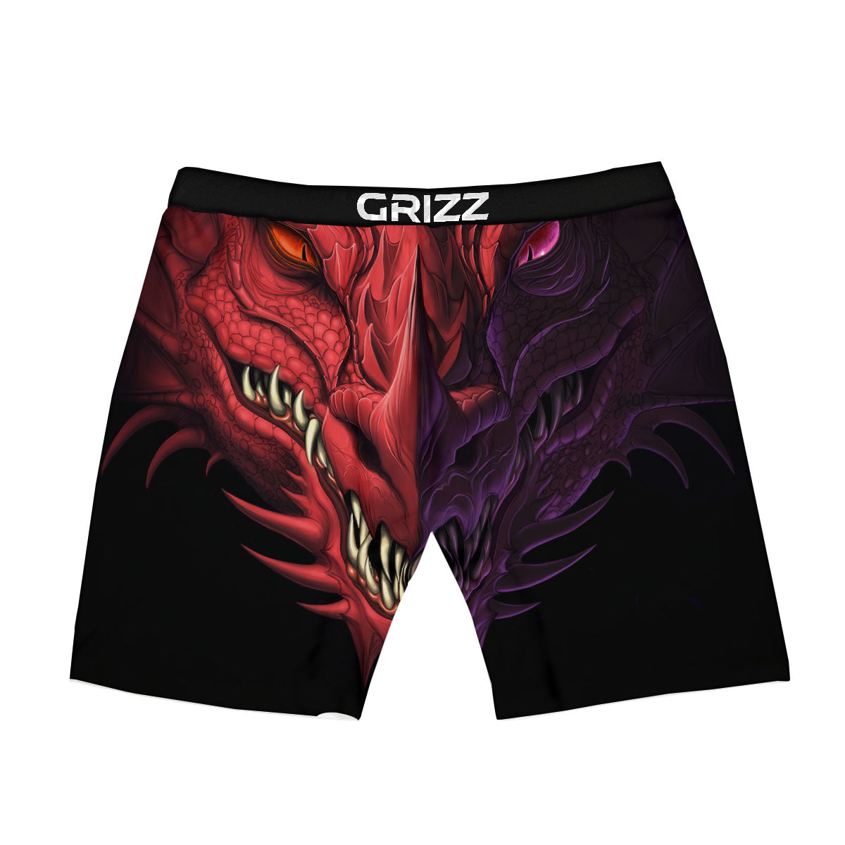 Head Red Dragon Print Boxer Briefs-grizzshop