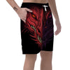 Head Red Dragon Print Men's Shorts-grizzshop