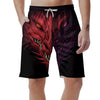 Head Red Dragon Print Men's Shorts-grizzshop