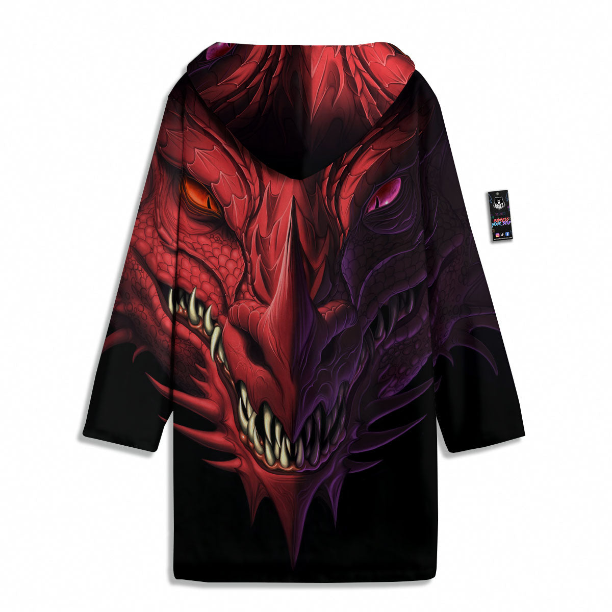 Head Red Dragon Print Men's Windbreaker Jacket-grizzshop