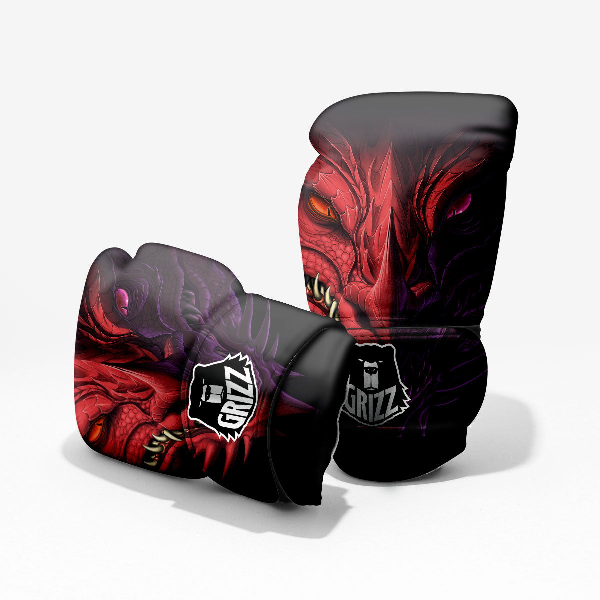 Head Red Dragon Print Pro Boxing Glove