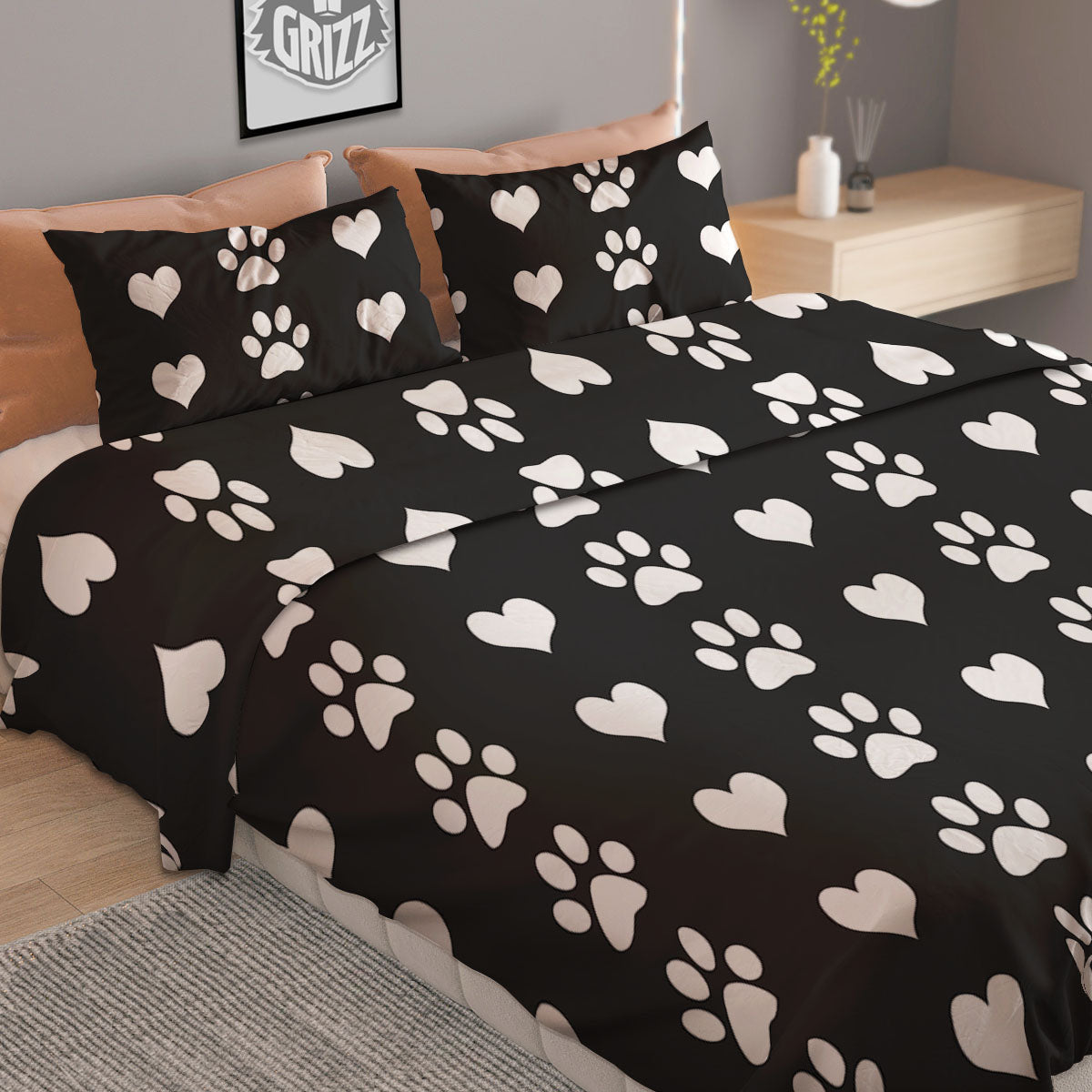 Glasses Of Wine And Bottles Print Pattern Duvet Cover Bedding Set