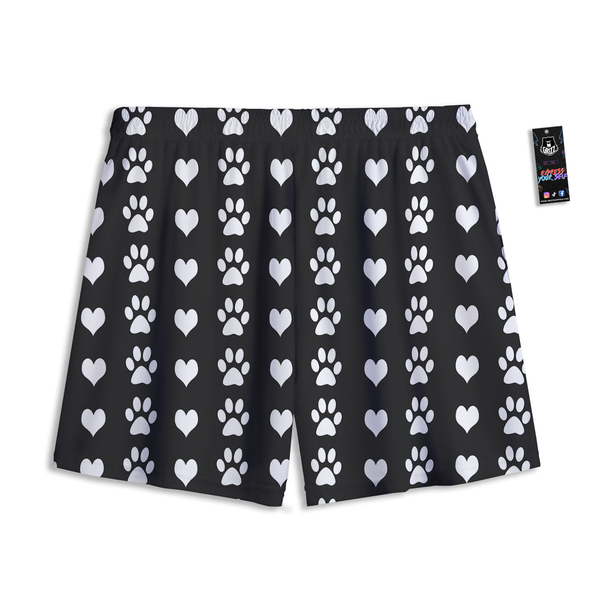 Glasses Of Wine And Bottles Print Pattern Mesh Shorts