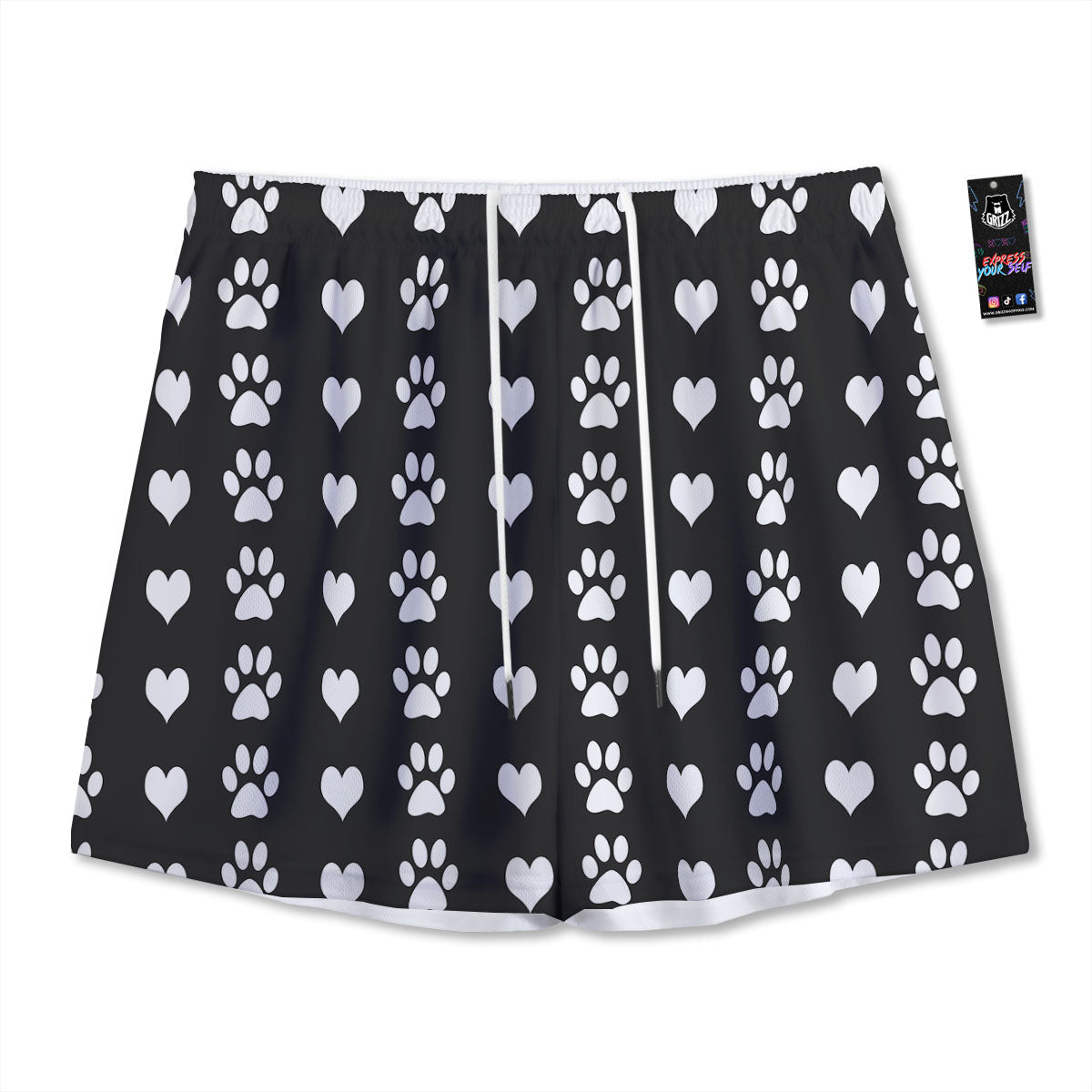 Glasses Of Wine And Bottles Print Pattern Mesh Shorts