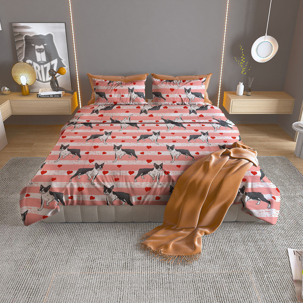 Glitter Texture Diamond Print Duvet Cover Bedding Set