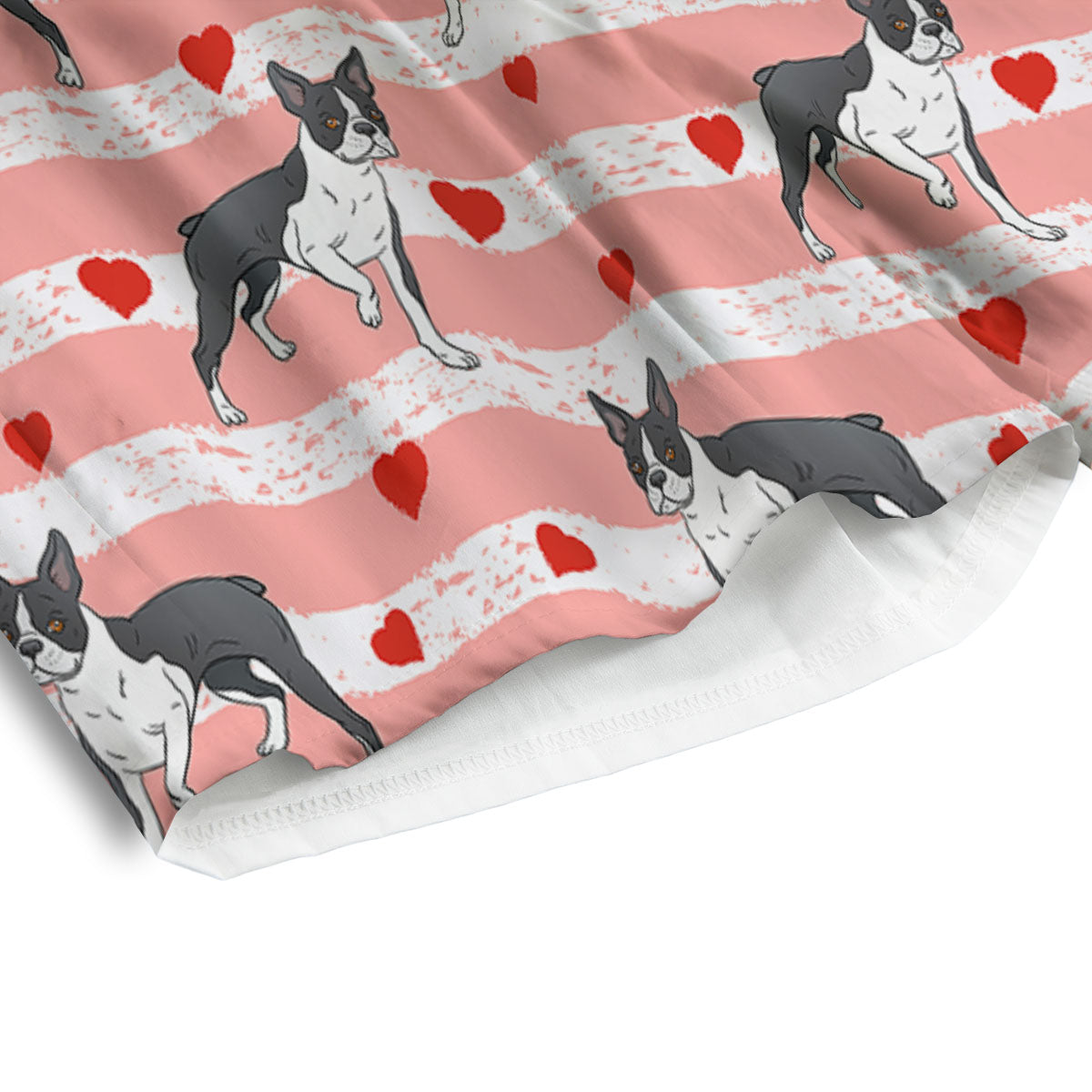 Heart And Boston Terrier Print Pattern Men's Athletic Shorts
