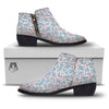 Heart And Flower Valentine's Day Print Pattern Ankle Boots-grizzshop