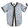 Heart And Flower Valentine's Day Print Pattern Baseball Jersey-grizzshop