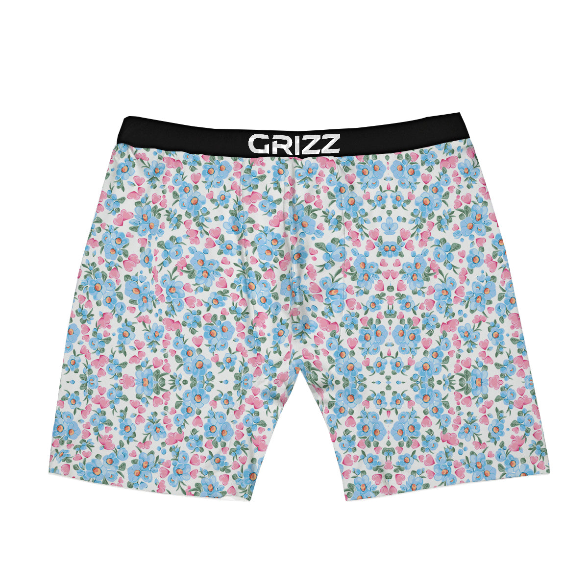 Heart And Flower Valentine's Day Print Pattern Boxer Briefs-grizzshop