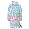 Heart And Flower Valentine's Day Print Pattern Long Down Jacket-grizzshop