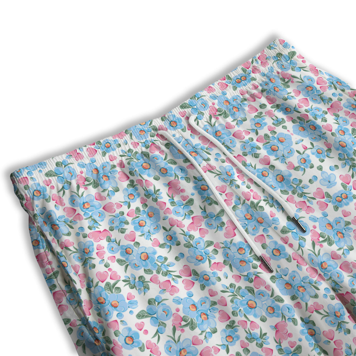 Heart And Flower Valentine's Day Print Pattern Men's Athletic Shorts