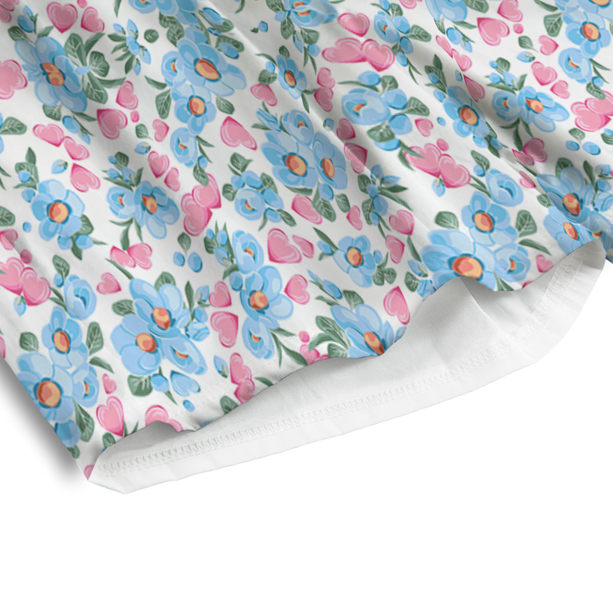 Heart And Flower Valentine's Day Print Pattern Men's Athletic Shorts
