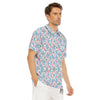 Heart And Flower Valentine's Day Print Pattern Men's Golf Shirts-grizzshop