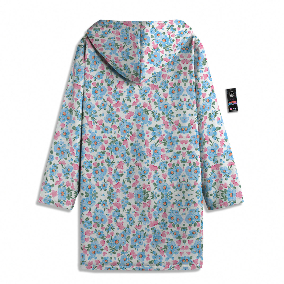 Heart And Flower Valentine's Day Print Pattern Men's Windbreaker Jacket-grizzshop