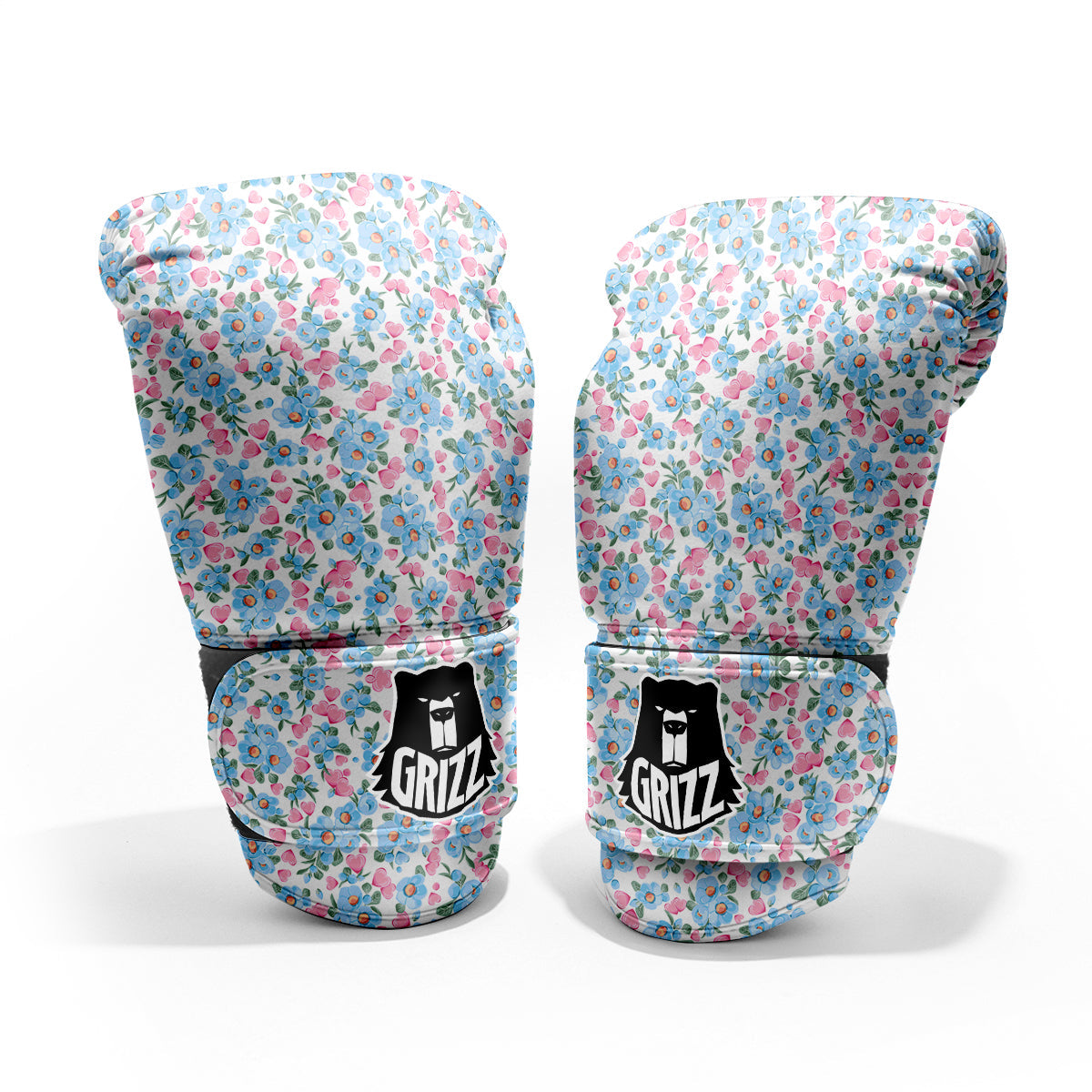 Heart And Flower Valentine's Day Print Pattern Pro Boxing Glove