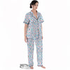 Heart And Flower Valentine's Day Print Pattern Women's Pajamas Set-grizzshop