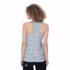 Heart And Flower Valentine's Day Print Pattern Women's Racerback Tank Top-grizzshop