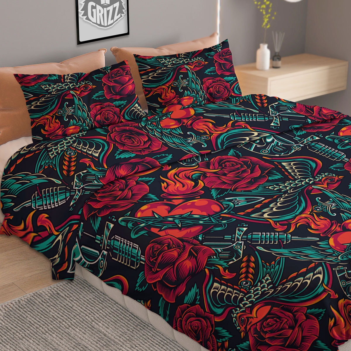 Hawaii Leaf Green Tropical Print Pattern Duvet Cover Bedding Set