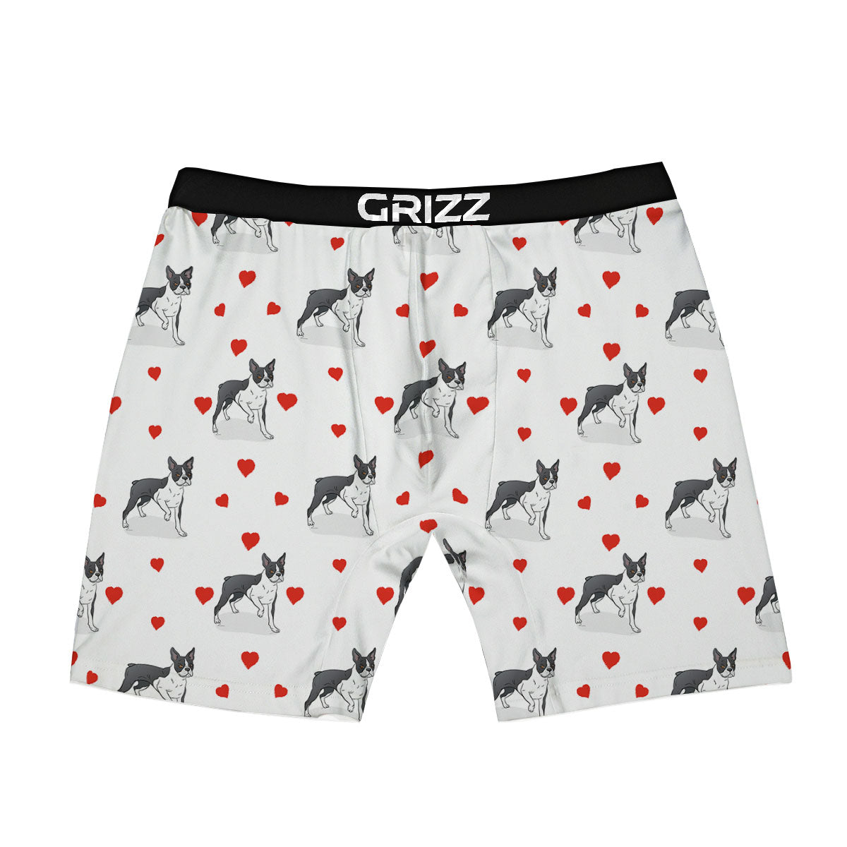 Heart Bull Terrier Print Pattern Boxer Briefs-grizzshop