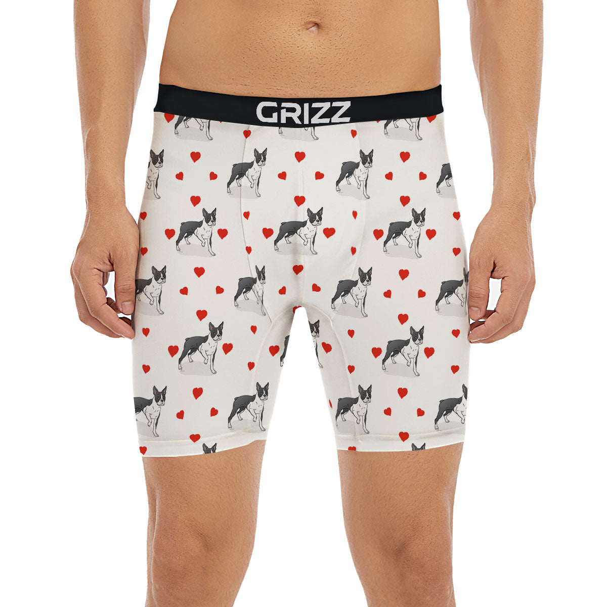 Heart Bull Terrier Print Pattern Boxer Briefs-grizzshop