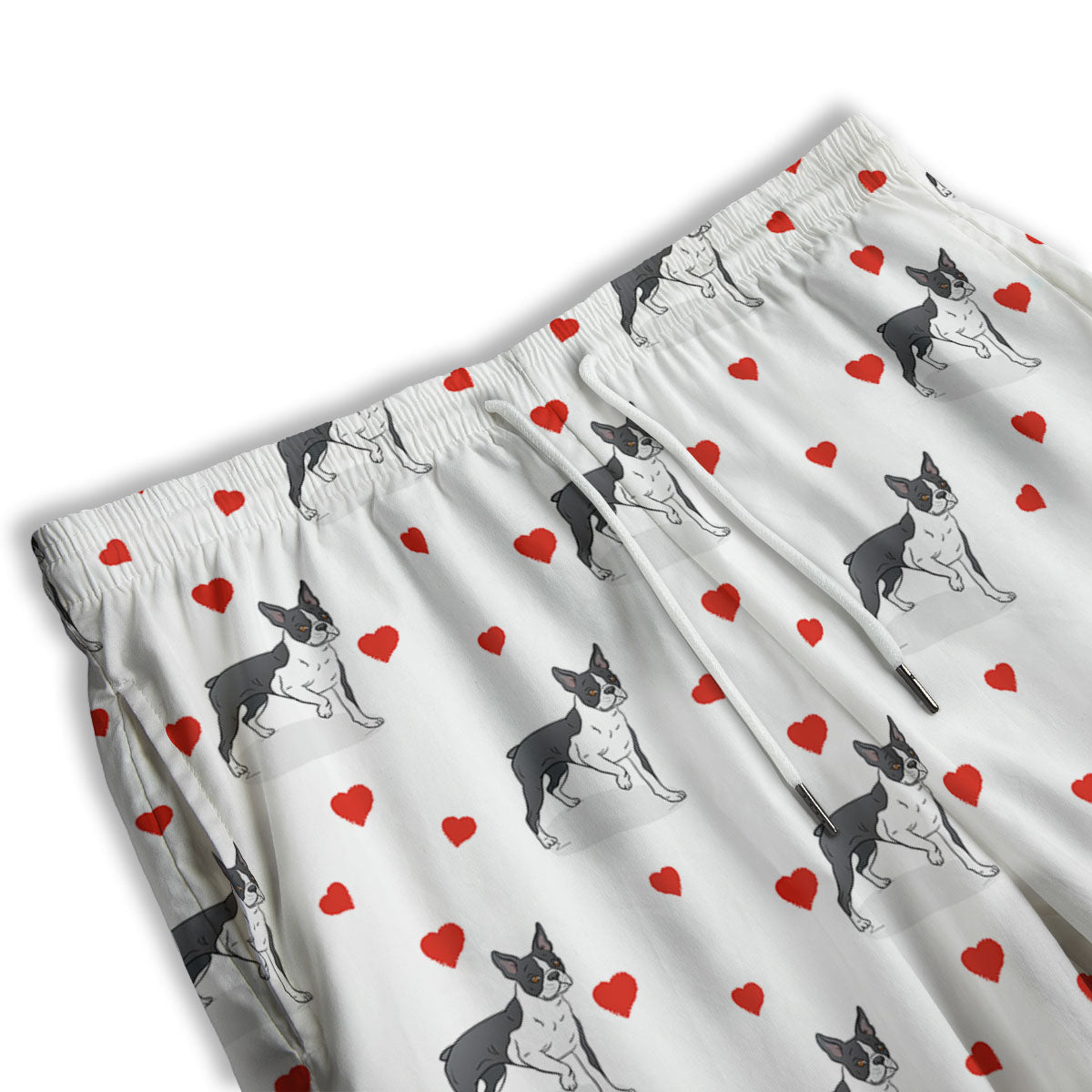 Heart Bull Terrier Print Pattern Men's Athletic Shorts