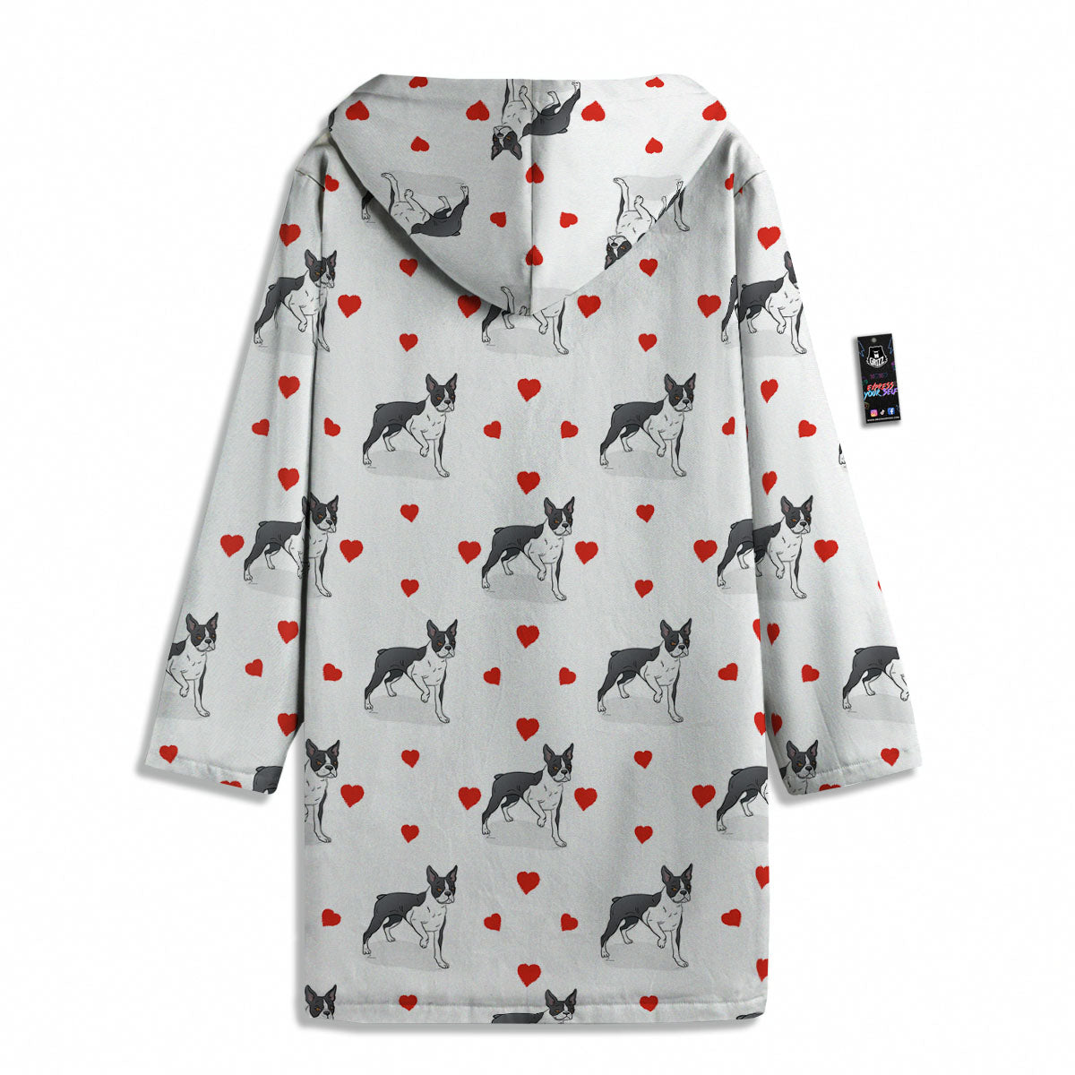 Heart Bull Terrier Print Pattern Men's Windbreaker Jacket-grizzshop