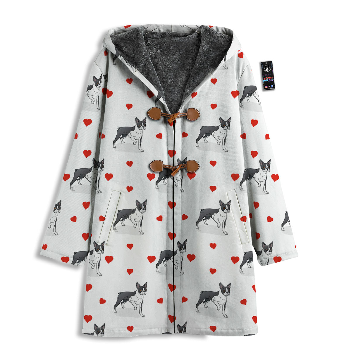 Heart Bull Terrier Print Pattern Men's Windbreaker Jacket-grizzshop